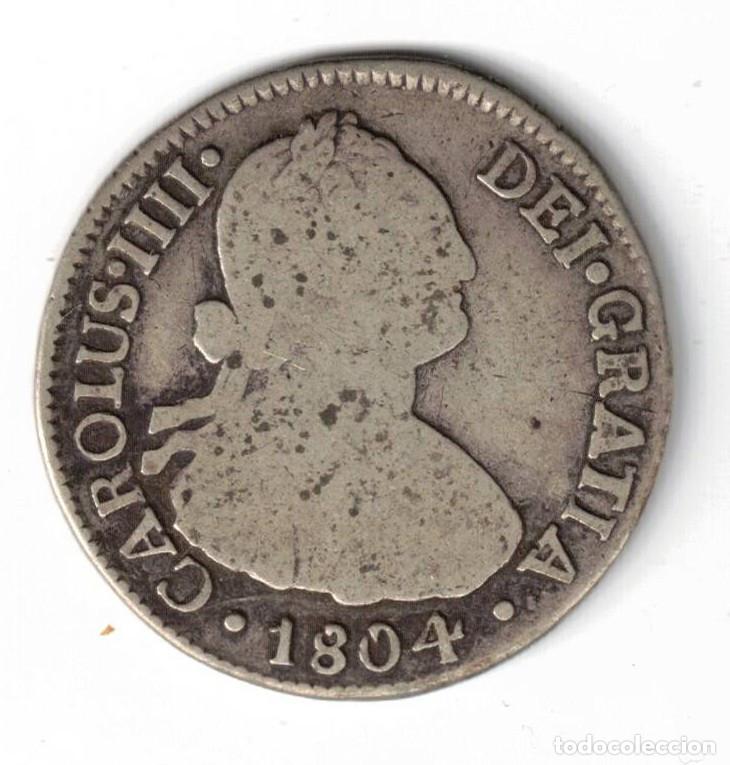 Monedas de Espa&ntilde;a: ESPA&Ntilde;A MONEDA 2 REALES CARLOS IV 1804 FJ SANTIAGO - PLATA