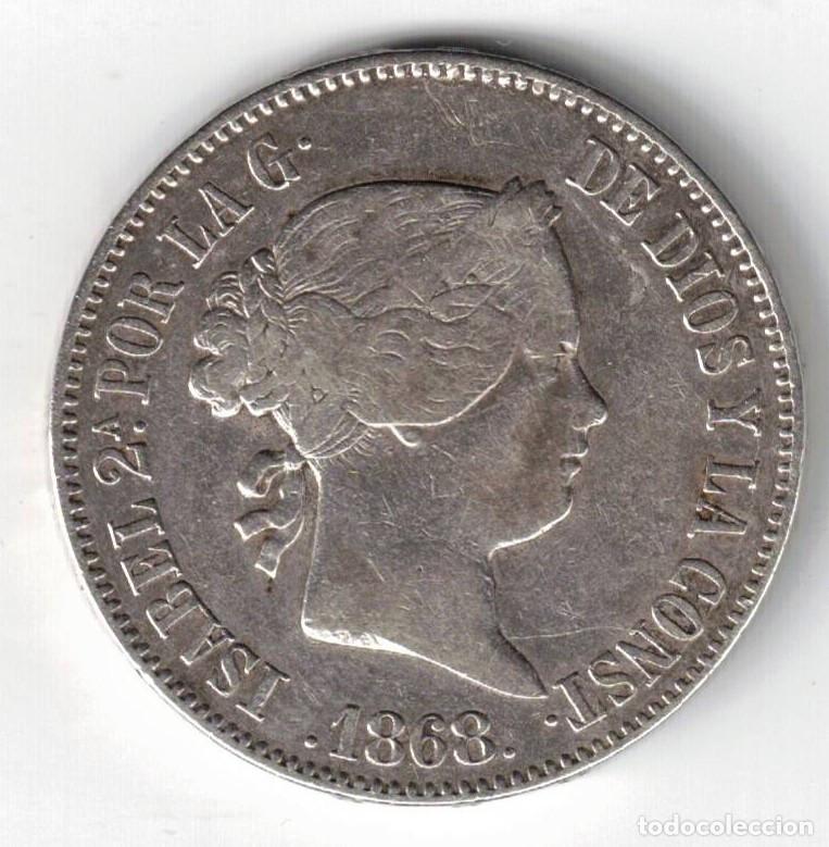 Monedas de Espa&ntilde;a: ESPA&Ntilde;A MONEDA UN ESCUDO ISABEL II 1868 * 18 * 68 MADRID - PLATA