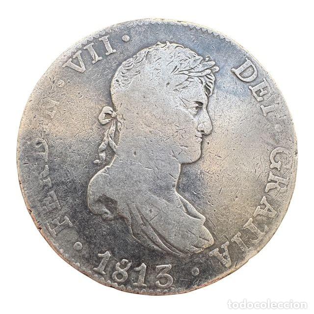 Monedas de Espa&ntilde;a: Fernando VII. 8 Reales 1813 M&eacute;xico JJ 26,8 gr Ag BC+/ Fine