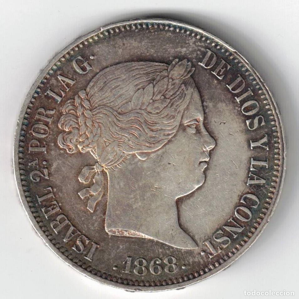 Monedas de Espa&ntilde;a: ESPA&Ntilde;A MONEDA 2 ESCUDOS ISABEL II 1868 * 18 * 68 MADRID - PLATA