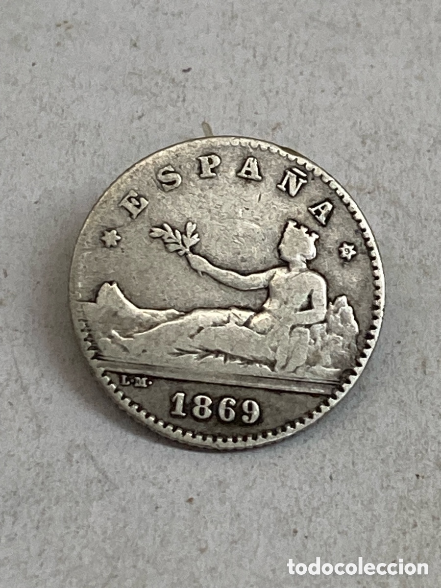 Monedas de Espa&ntilde;a: Moneda de plata 50 c&eacute;ntimos 1869 - Foto 2