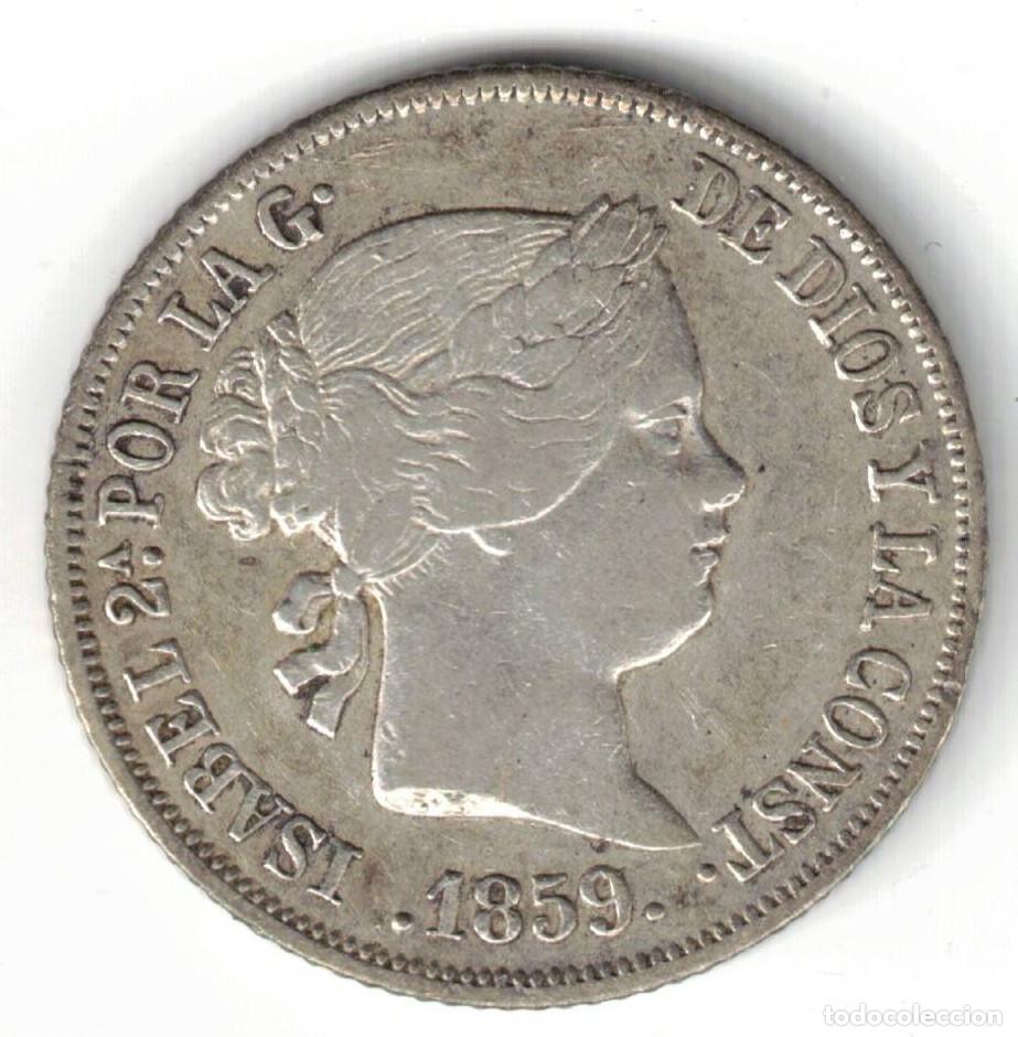 Monedas de Espa&ntilde;a: ESPA&Ntilde;A MONEDA 2 REALES ISABEL II 1859 MADRID - PLATA