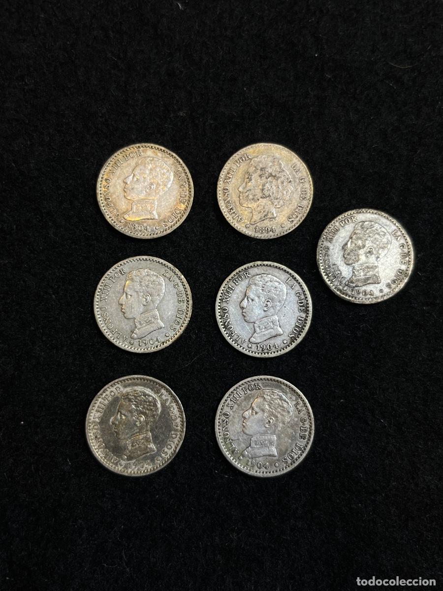 Moedas de Espanha: Lote 7 monedas de 50 C&eacute;ntimos Alfonso XIII 1904 SM V &ndash; Plata &ndash; Espa&ntilde;a &ndash; Monedas antiguas