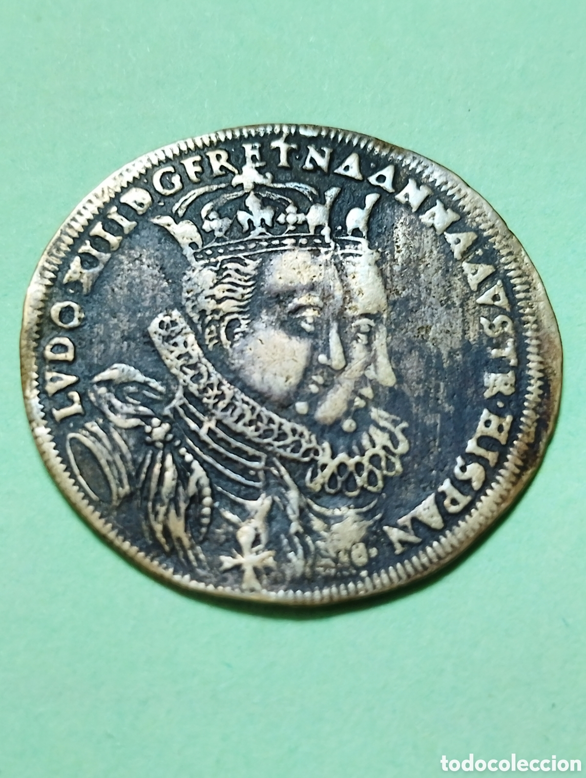 Monedas de Espa&ntilde;a: Medalla conmemorativa jet&oacute;n LUIS XIII Y ANA de austria
