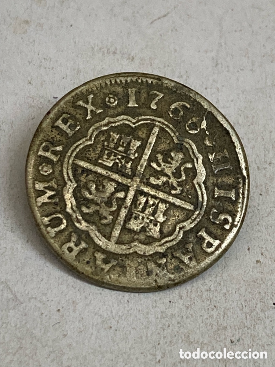 Monnaies d'Espagne: Moneda de plata 2 reales acu&ntilde;ada en Espa&ntilde;a bajo el reinado de Carlos III con la fecha visible 1760