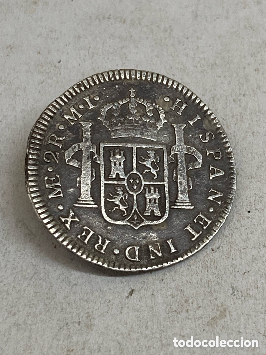 Monedas de Espa&ntilde;a: Moneda carolus de plata 2 Reales 1780 - Foto 2