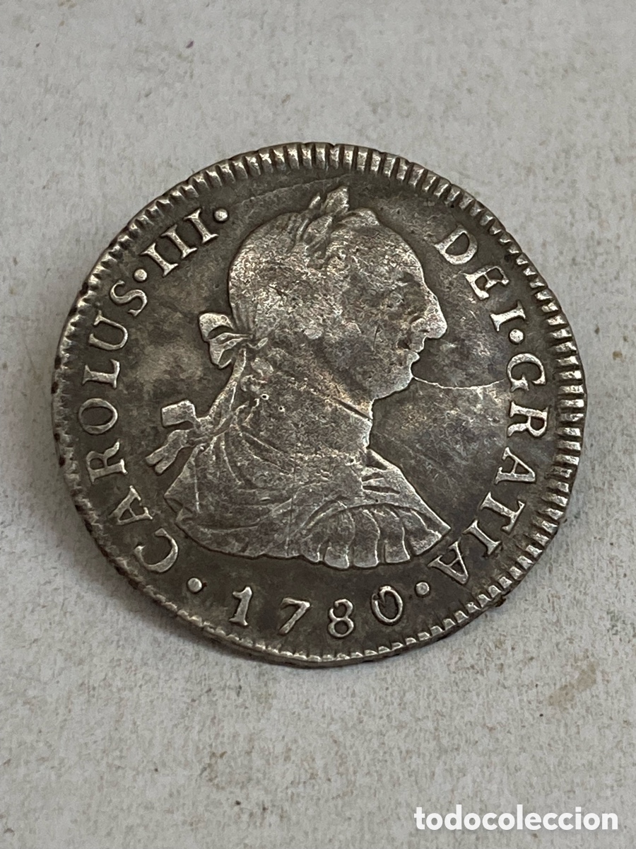Monedas de Espa&ntilde;a: Moneda carolus de plata 2 Reales 1780 - Foto 1