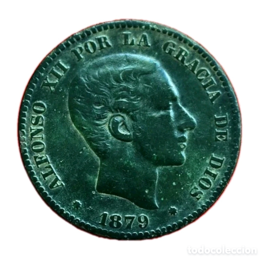 Monedas de Espa&ntilde;a: 10 CENTIMOS 1879 ALFONSO XII. PRECIOSA PATINA NEGRA