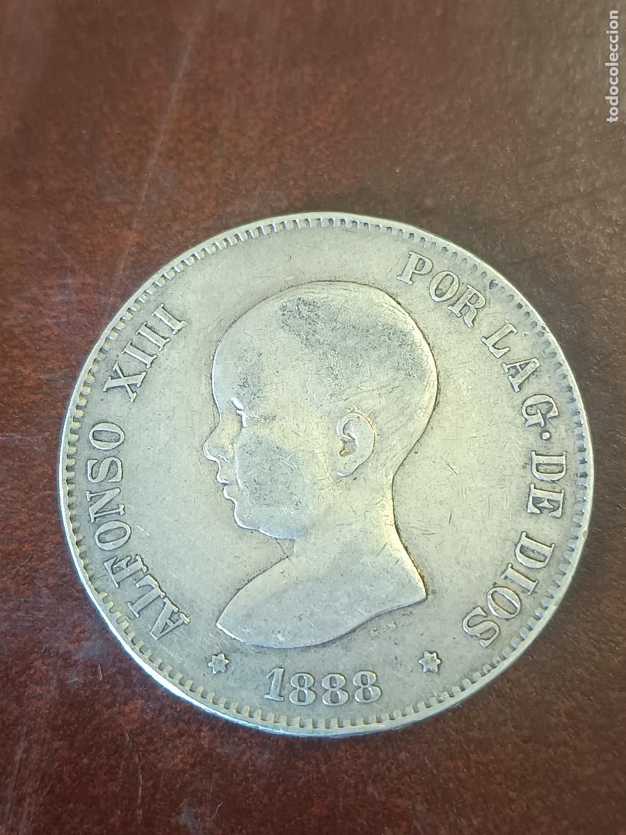 Monedas de Espa&ntilde;a: MONEDA DE 5 PESETAS PLATA (DURO)DE ALFONSO XIII DEL A&Ntilde;O 1888.