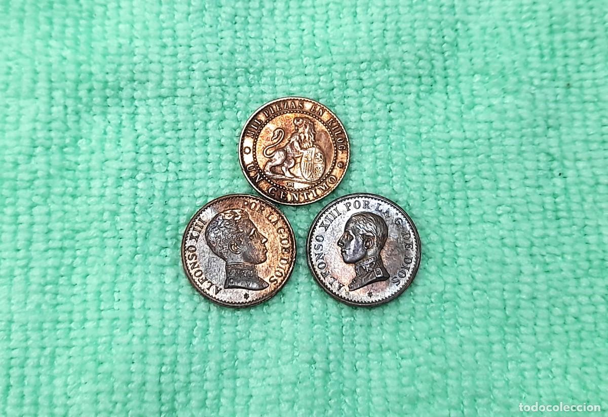 Monedas de Espa&ntilde;a: 3 monedas de 1 Centimo varios a&ntilde;os - Foto 2