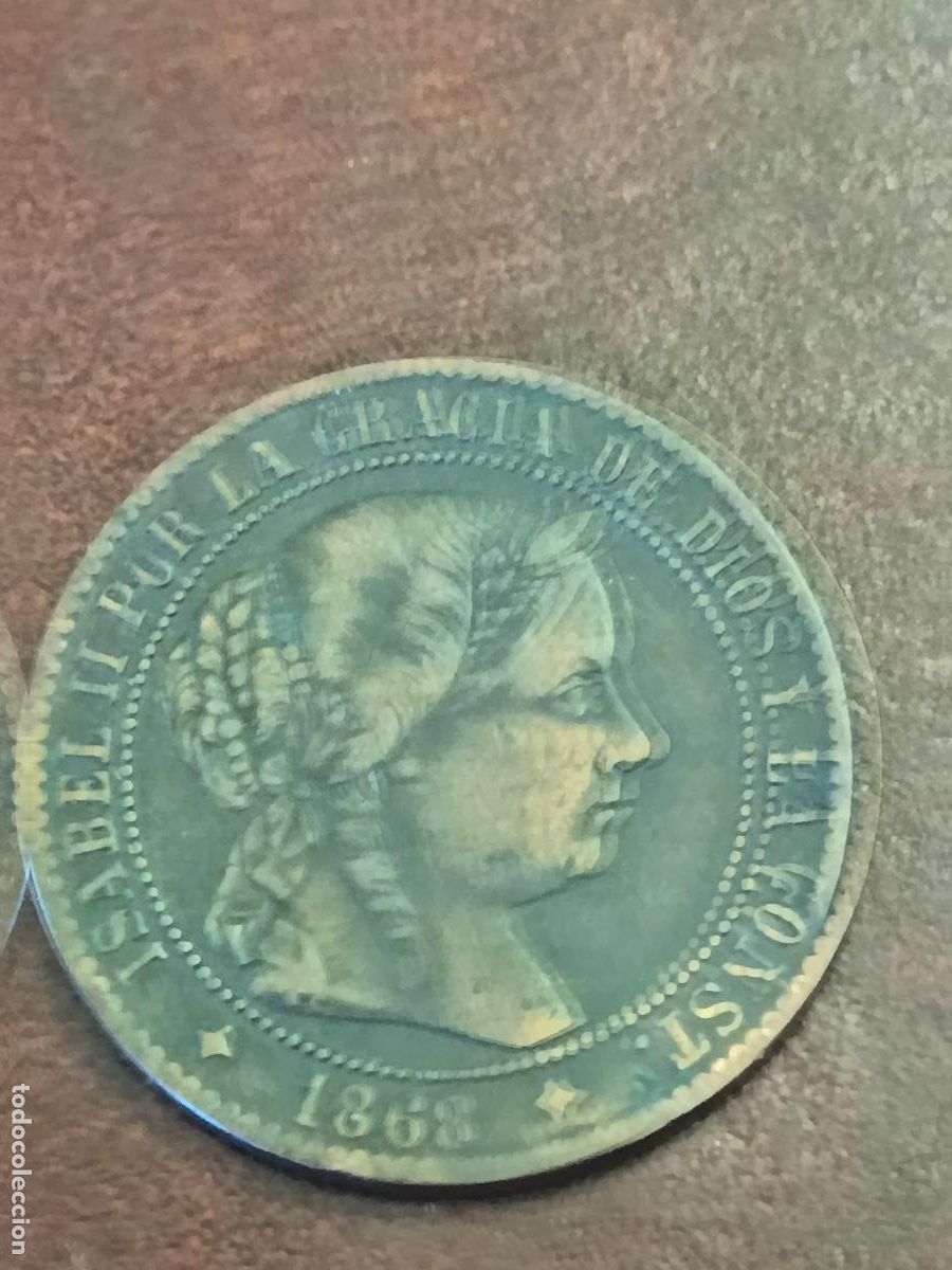 Monedas de Espa&ntilde;a: MONEDA 2 1/2 CENTIMOS DE ESCUDO, ISABEL II, A&Ntilde;O 1868