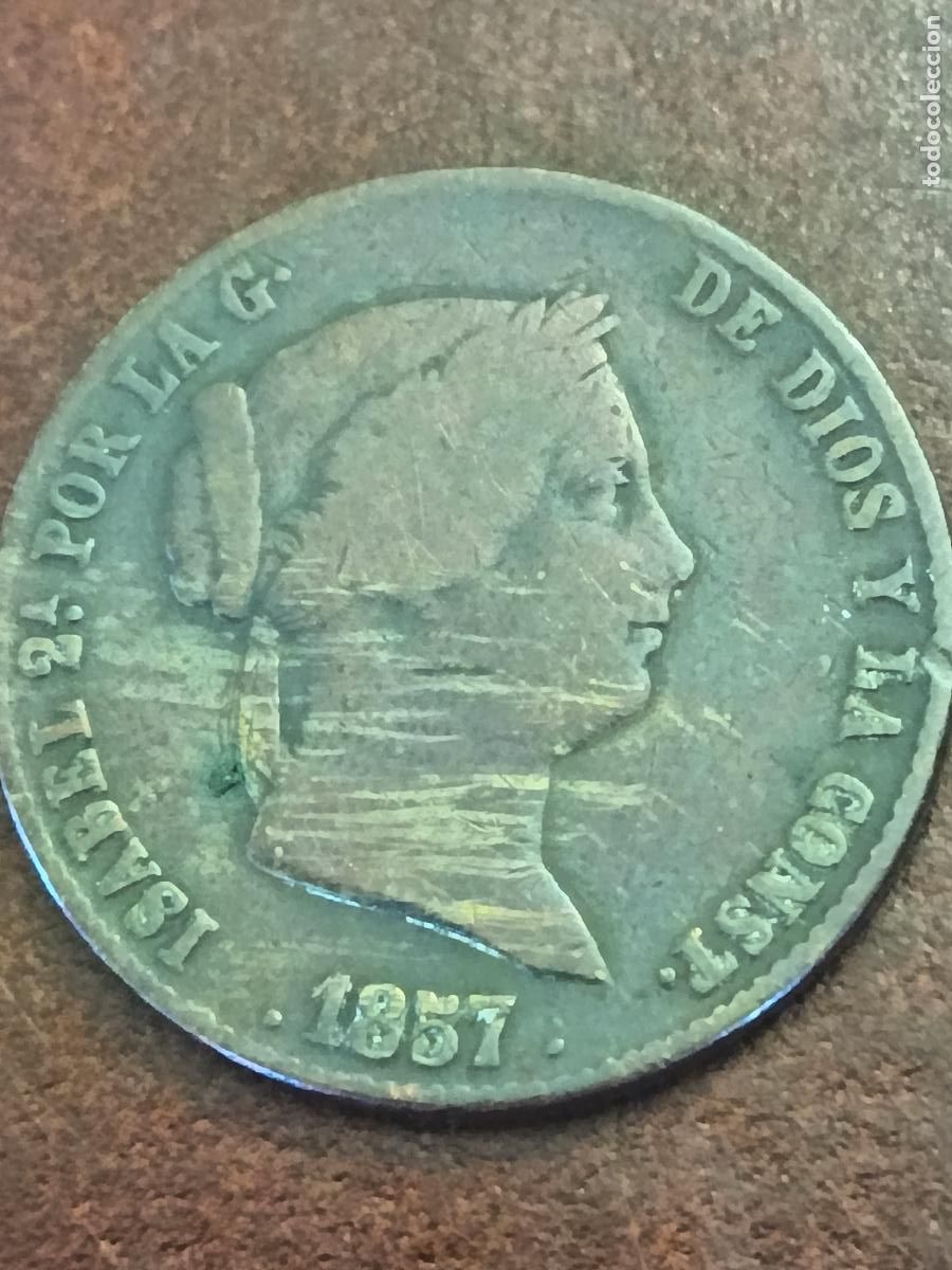 Monedas de Espa&ntilde;a: MONEDA DE ESPA&Ntilde;A DE ISABEL II DEL A&Ntilde;O 1857 DE 25 CENTIMOS DE REAL