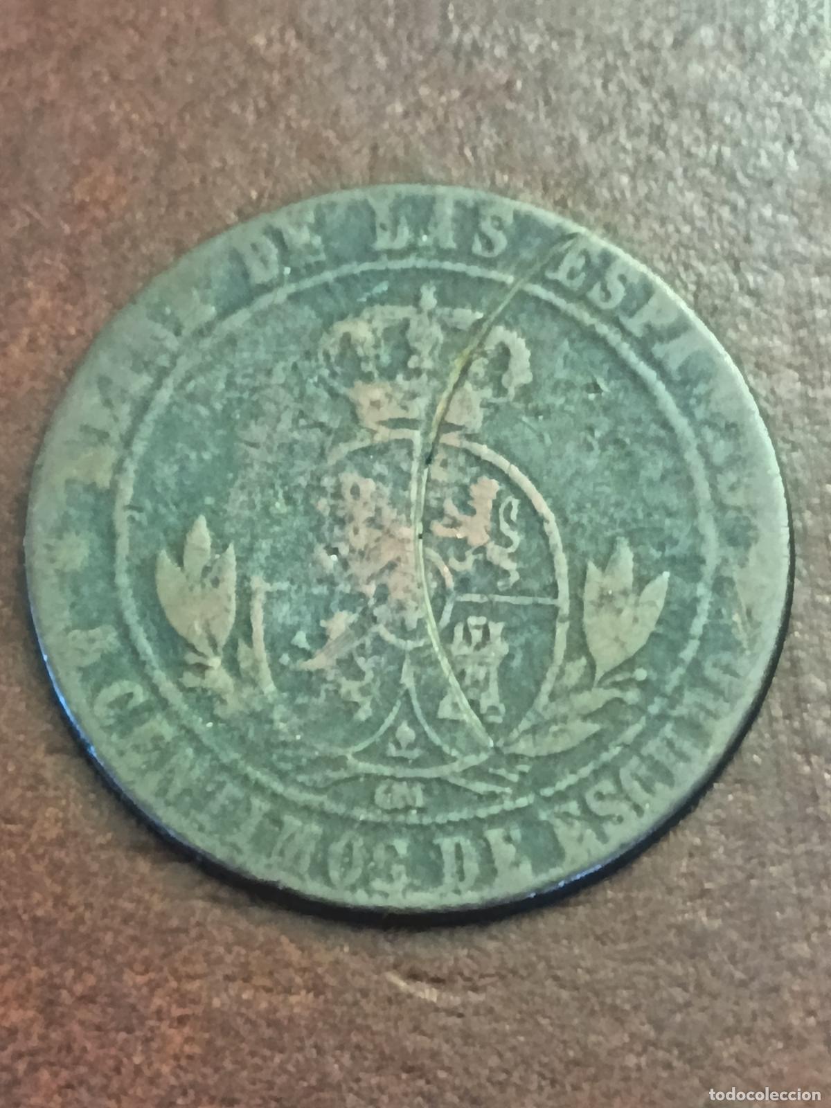 Monedas de Espa&ntilde;a: ESPA&Ntilde;A. 5 CENTIMOS DE ESCUDO. ISABEL II, ERROR MARCA COSPEL?? - Foto 2