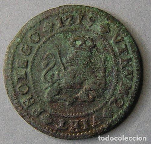 Monedas de Espa&ntilde;a: FELIPE V - 2 MARAVEDIS 1719 ZARAGOZA - Foto 1