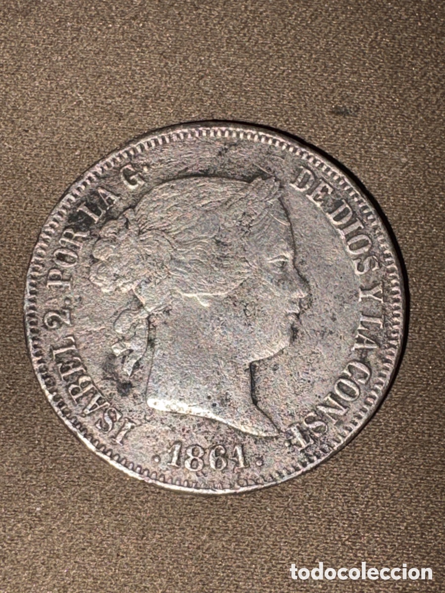 Moedas de Espanha: Moneda 20 REALES de ISABEL II 1861*ORIGINAL*de plata*VER FOTOS*