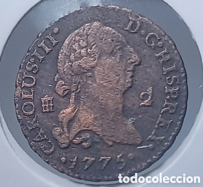 Monedas de Espa&ntilde;a: 2 MARAVEDIS CARLOS III. 1775. CECA DE SEGOVIA.