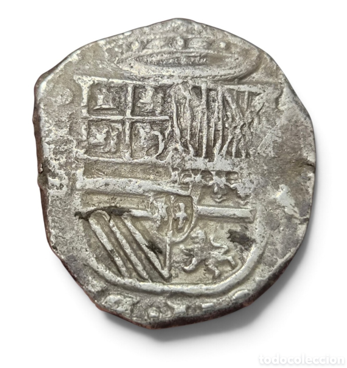 Monete da Spagna: Felipe II. 4 Reales s/f (1590-1595) Segovia I Casa vieja 13,4 gr Ag Muy rara BC+/ Nice Fine