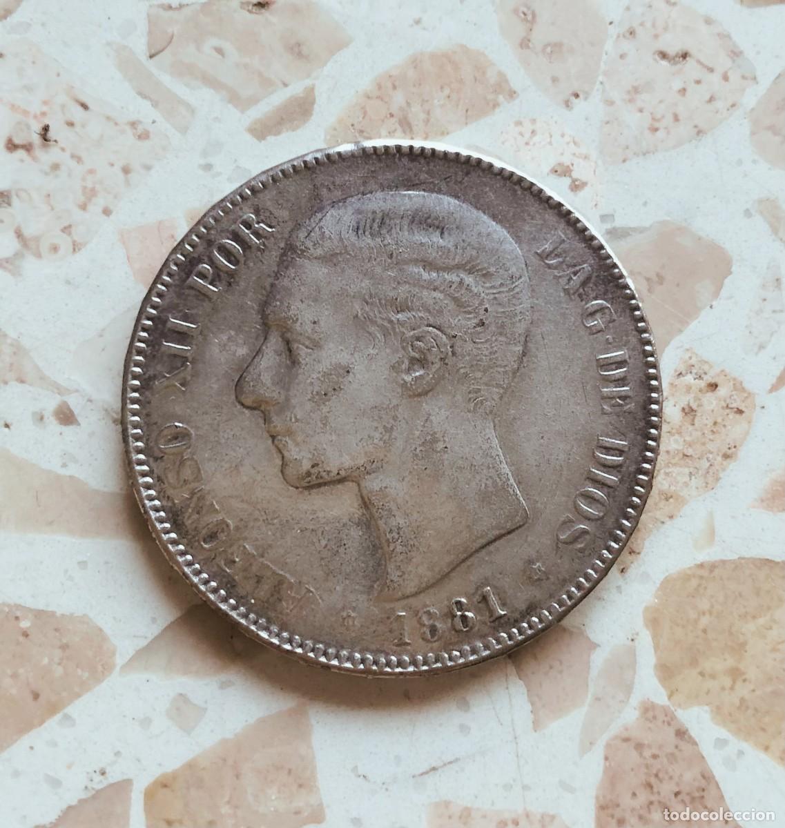 Monedas de Espa&ntilde;a: Moneda de plata de 5 pesetas de Alfonso XII &ndash; 1881