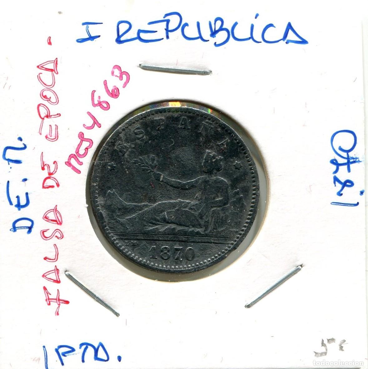 Monedas de Espa&ntilde;a: UNA PESETA I REPUBLICA A&Ntilde;O 1870 DE.M ( FALSA EPOCA ) ( MES4863 )