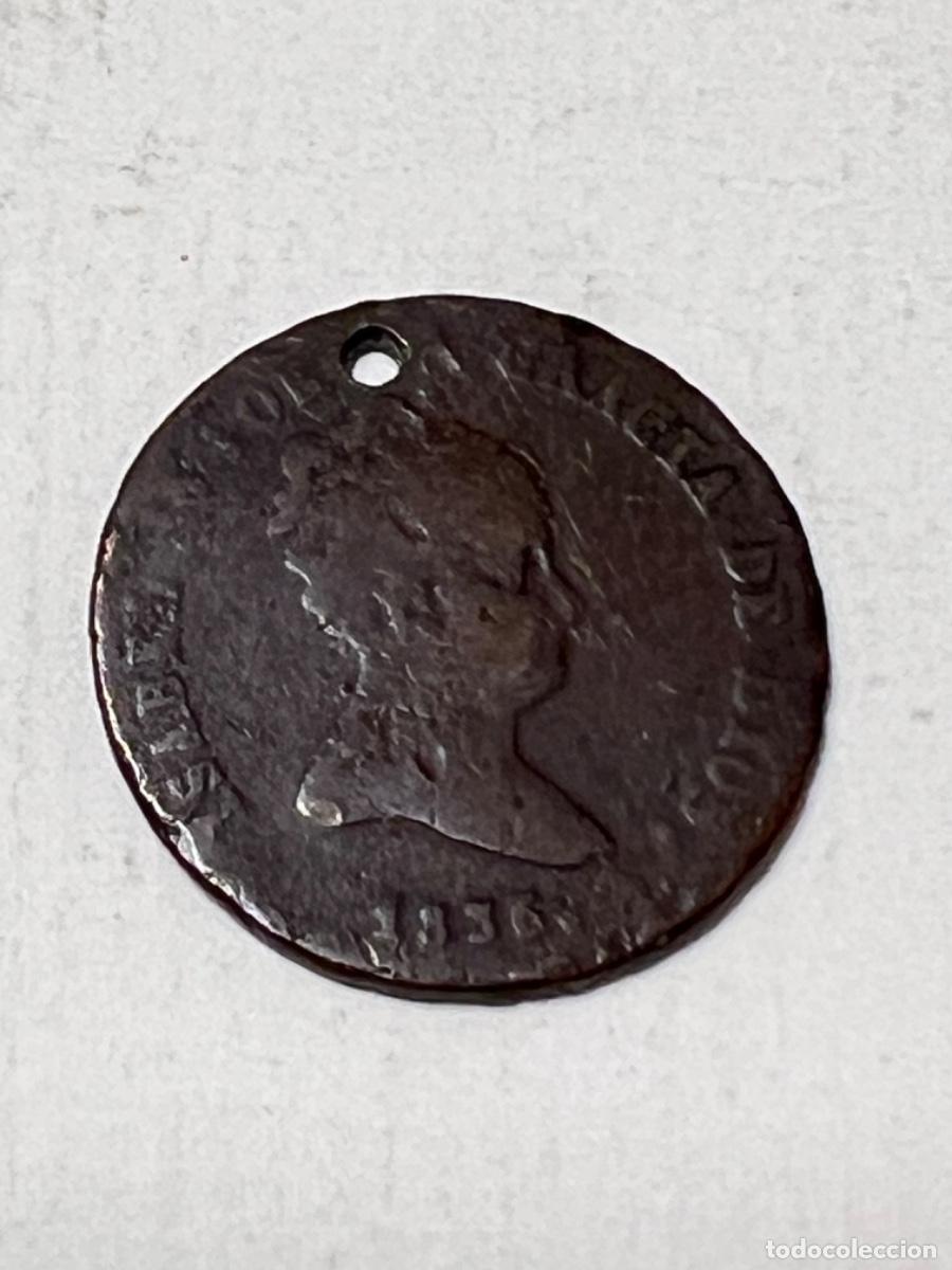 Monedas de Espa&ntilde;a: Moneda ESPA&Ntilde;A ISABEL II 1836 4 maraved&iacute;s lote 12 tiene un agujero