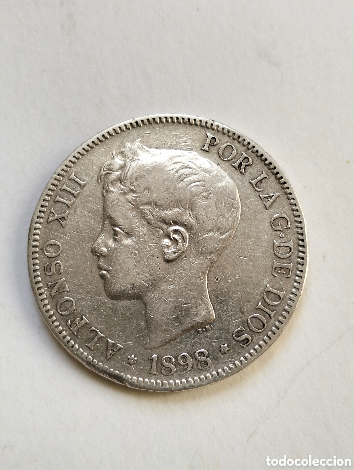 Moedas de Espanha: 1898*18*98 ALFONSO XIII. S.G.V. 5 PESETAS. PLATA.