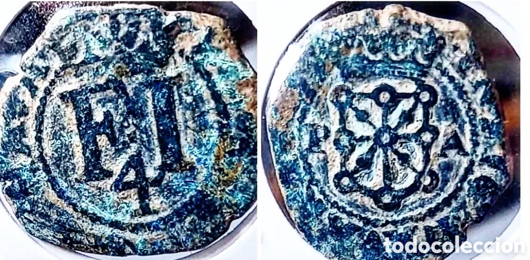 Monedas de Espa&ntilde;a: 4 CORNADOS. FELIPE III. 1615. REINO DE NAVARRA. CECA DE PAMPLONA.