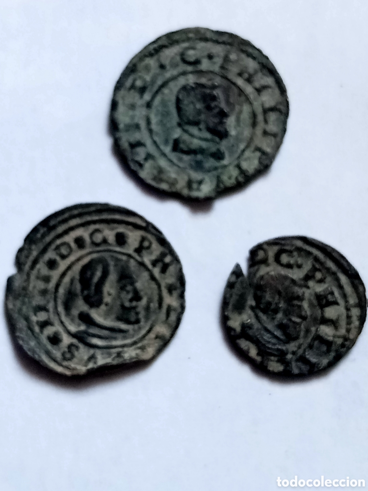 Monedas de Espa&ntilde;a: FELIPE IV - A&Ntilde;O 1662-63-64 - (2) MADRID (1)TRUJILLO- II Y IV MARAVEDIES