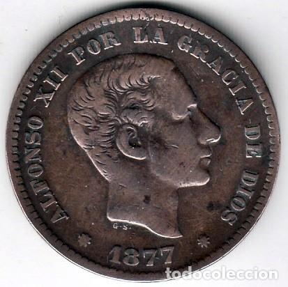 Monedas de Espa&ntilde;a: ESPA&Ntilde;A - 5 CENTIMOS DE COBRE DE 1877 - ALFONSO XII