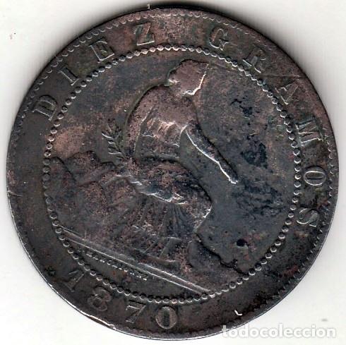 Monedas de Espa&ntilde;a: ESPA&Ntilde;A - 10 CENTIMOS DE COBRE DE 1870 - GOBIERNO PROVISIONAL
