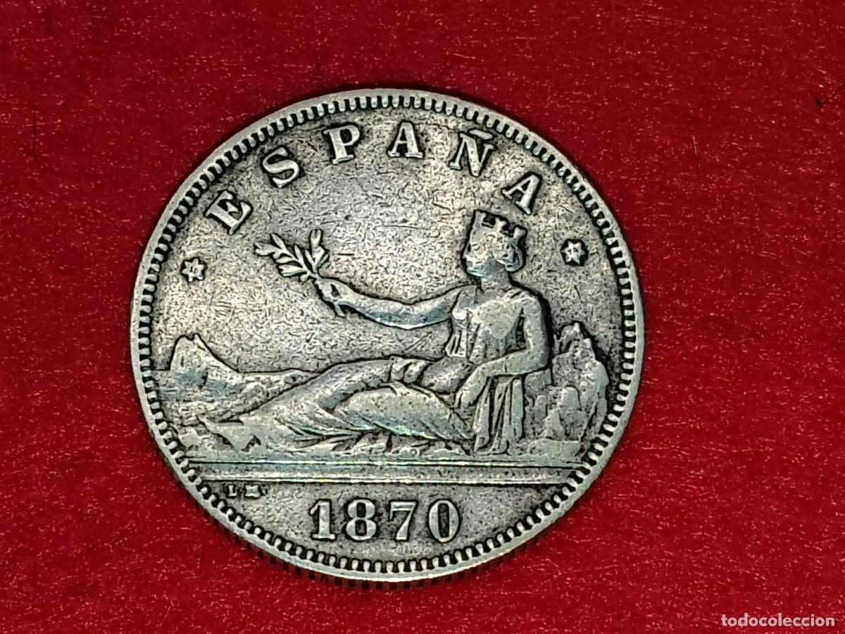 M&uuml;nzen von Spanien: MONEDA PLATA 2 PESETAS 1870 ESPA&Ntilde;A - GOBIERNO PROVISIONAL - ESTRELLA 74
