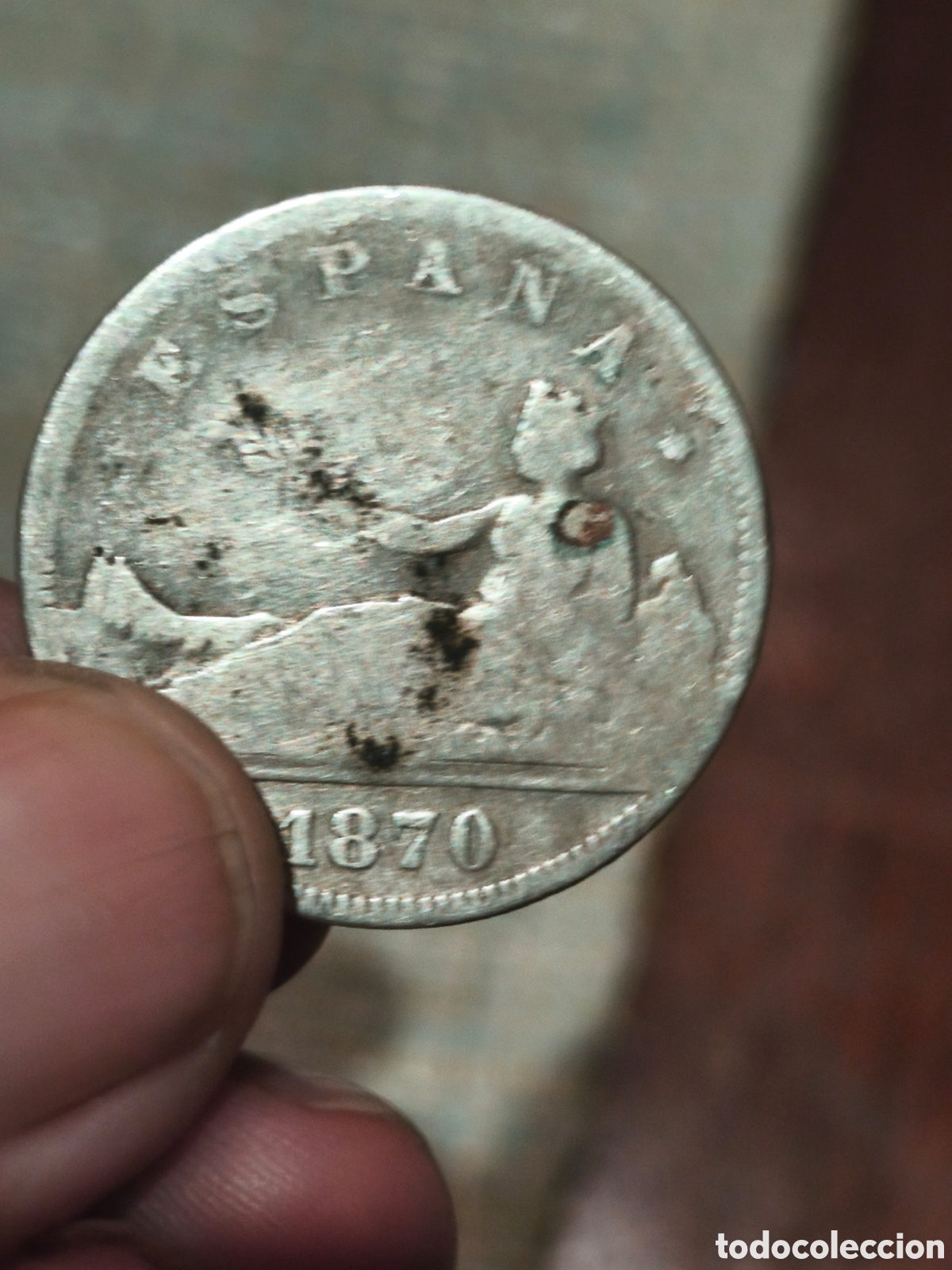 Monedas de Espa&ntilde;a: Moneda de Espa&ntilde;a dev1 pts dev1969 ,rara ver imagen ,sin limpiar,plata - Foto 2