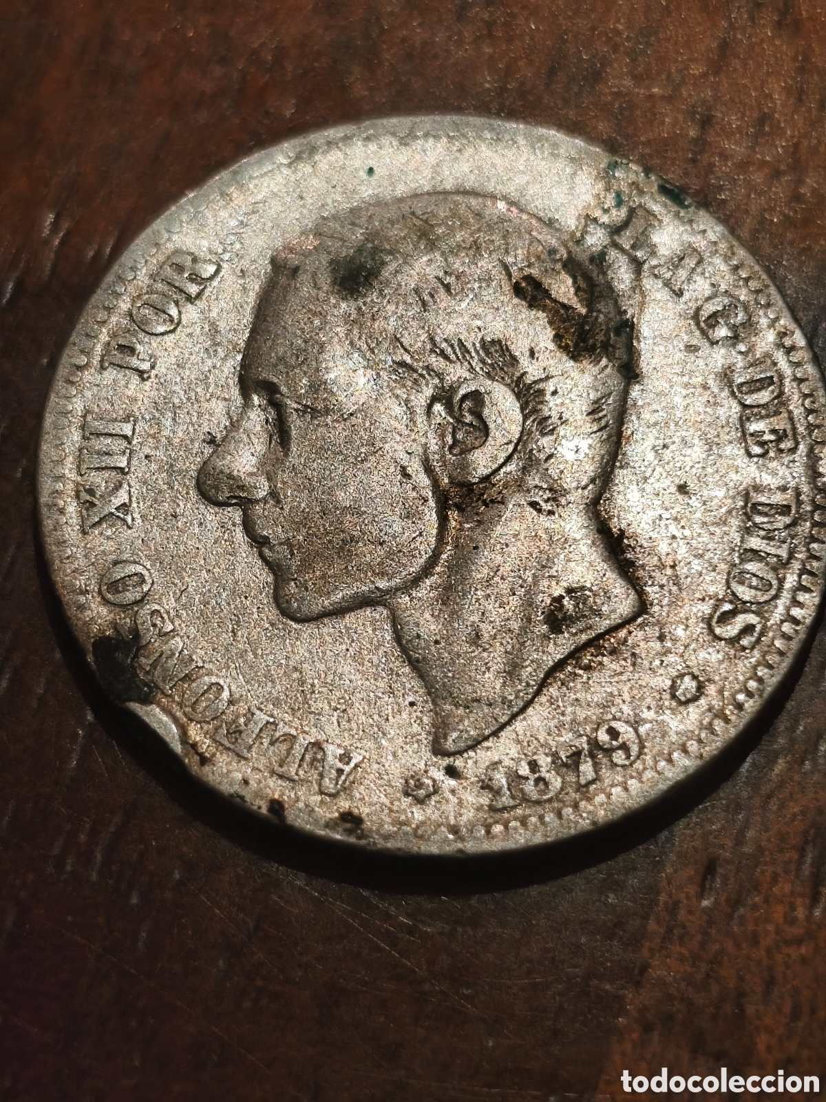 Monete da Spagna: Moneda de Espa&ntilde;a de 1 pts ,a&ntilde;o 1881, circulada bastante plata Alfonso xll ver imagenes