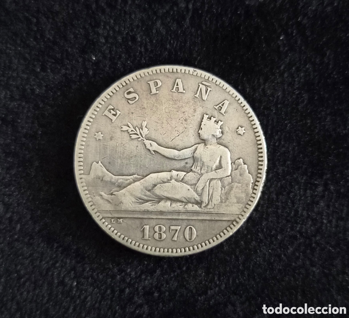 Monedas de Espa&ntilde;a: 2 pesetas 1870 &ndash; Gobierno Provisional &ndash; Plata 835 &ndash; Espa&ntilde;a