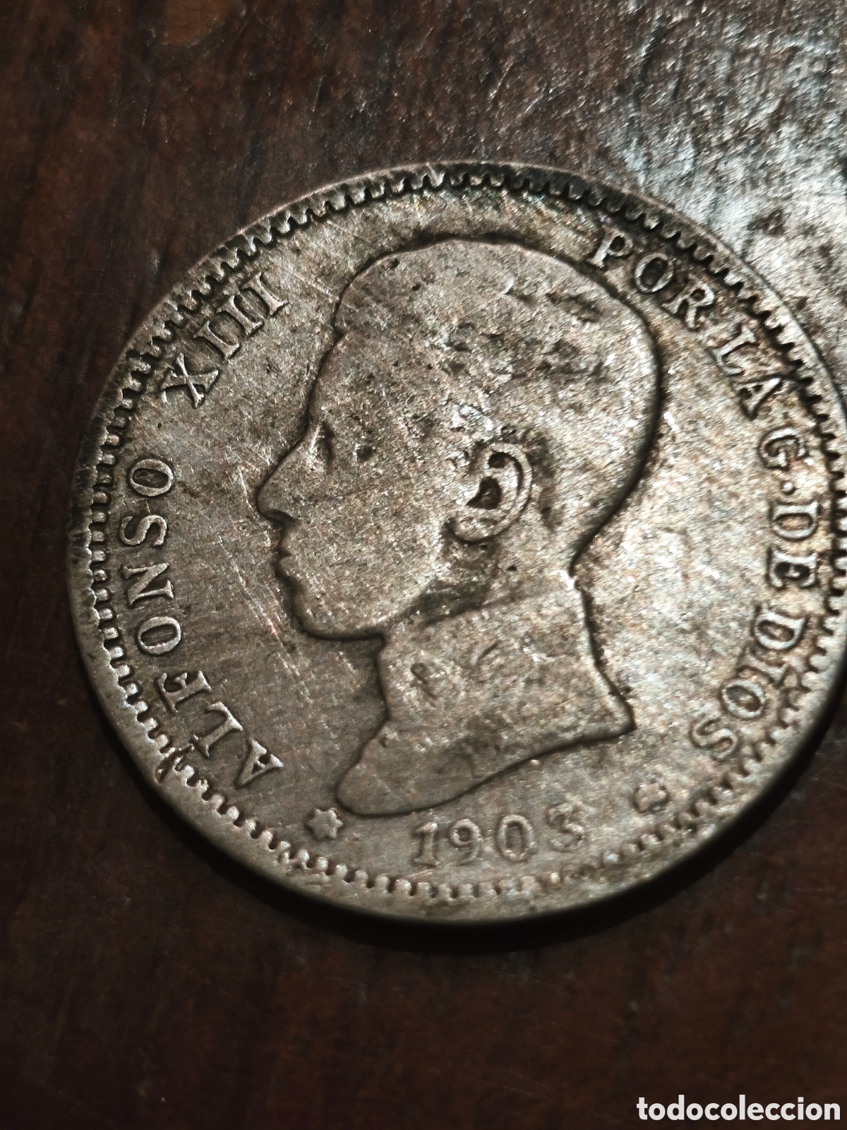 Monedas de Espa&ntilde;a: Moneda de plata de Espa&ntilde;a Alfonso xlll ,de 1903 ver im&aacute;genes algo gastada