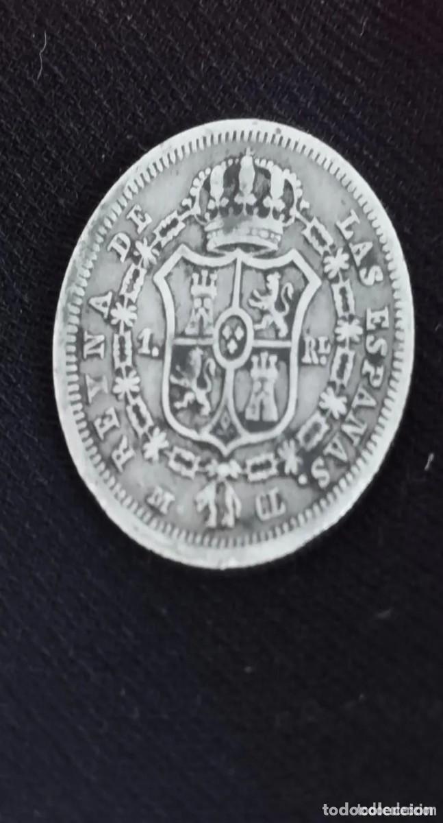 Monnaies d'Espagne: Moneda de plata de 1 real de Isabel II EBC
