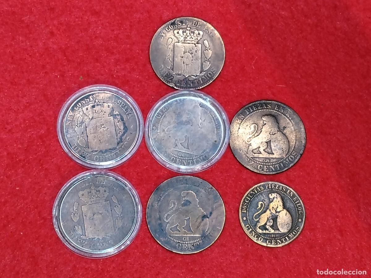Monnaies d'Espagne: 7 MONEDAS 10 CENTIMOS ALFONSO II 1878-77 VER FOTOS