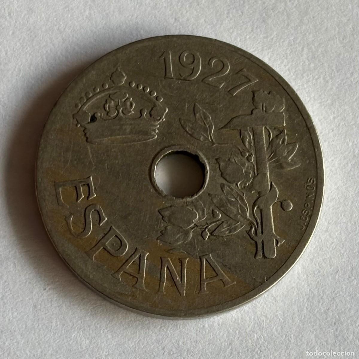 M&uuml;nzen von Spanien: MONEDA DE 25 C&Eacute;NTIMOS 1927 FOTO , BONITA