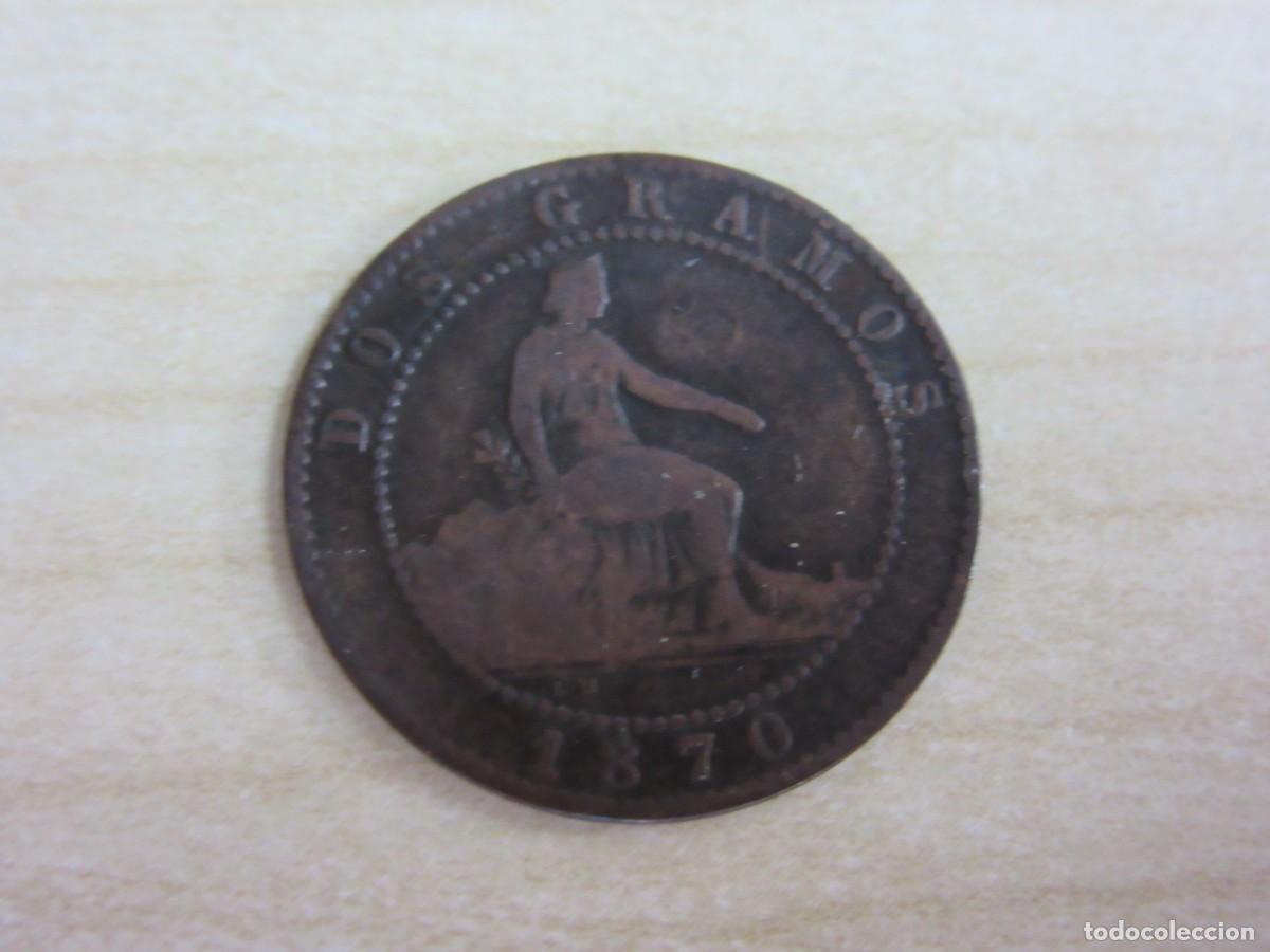 Monedas de Espa&ntilde;a: 2 c&eacute;ntimos del Gobierno Provisional 1870 - Foto 2