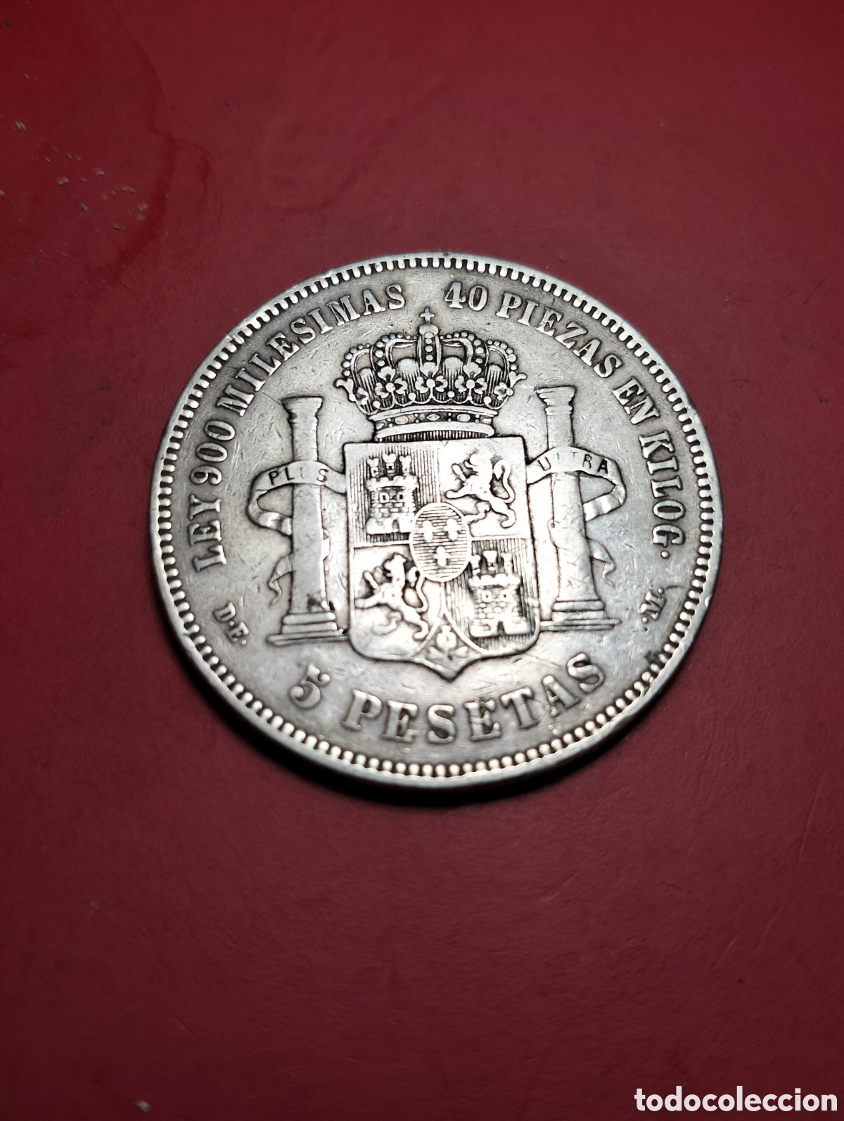Monedas de Espa&ntilde;a: 1876*-*76 ALFONSO XII. 5 PESETAS. D.E.M. PLATA. - Foto 2