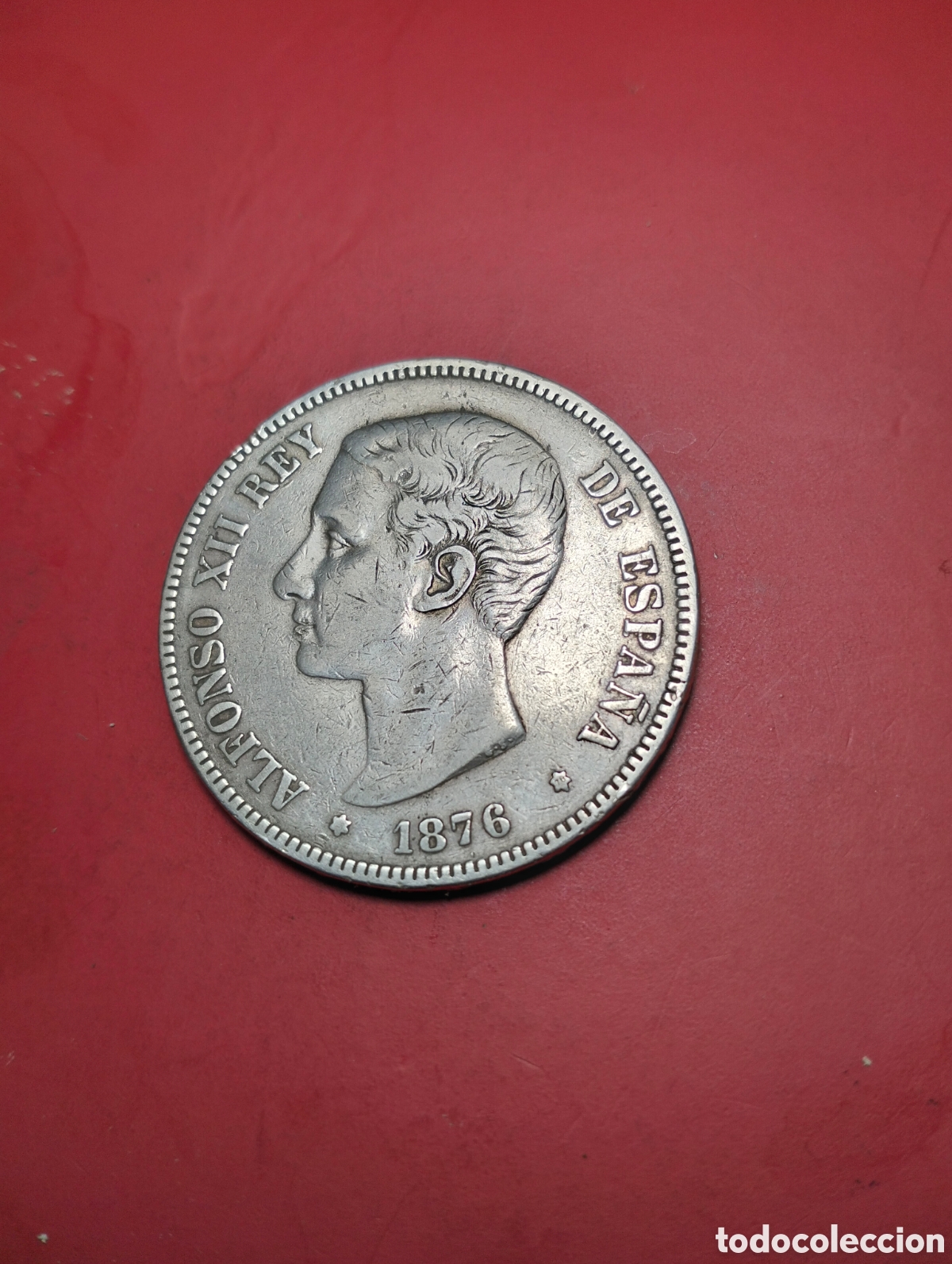 Monedas de Espa&ntilde;a: 1876*-*76 ALFONSO XII. 5 PESETAS. D.E.M. PLATA.