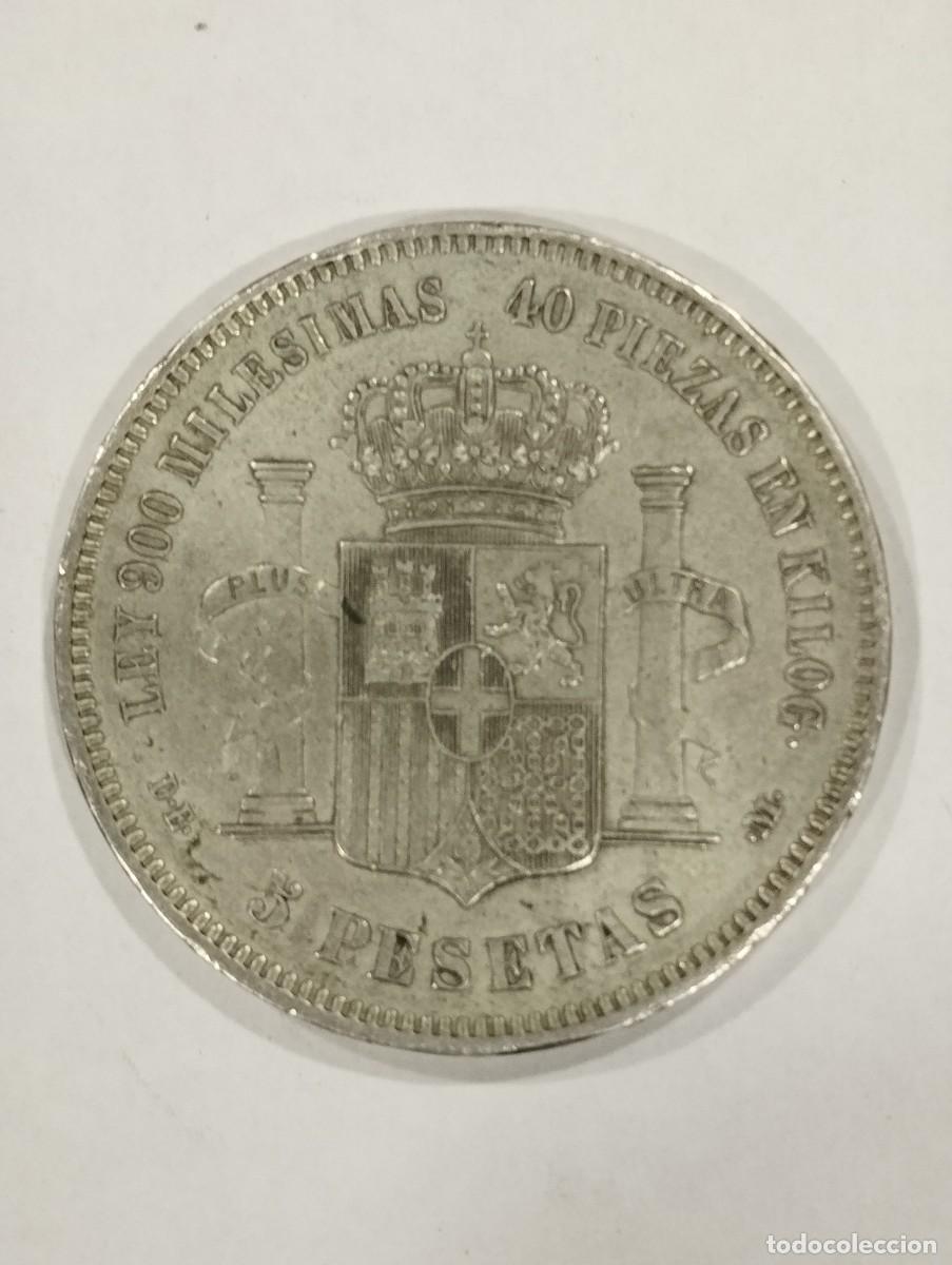 Monedas de Espa&ntilde;a: MONEDA CINCO PESETAS PLATA 1871 DEM ESTRELLAS 18 - 75 VISIBLES.