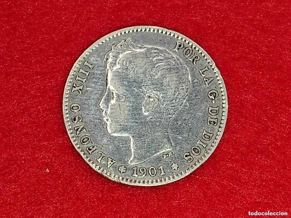 Coins of Spain: Moneda de 1 peseta de 1901 Alfonso XIII - Espa&ntilde;a - Plata - 19* 01*