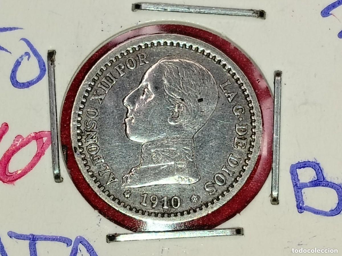 Monnaies d'Espagne: MONEDA ESPA&Ntilde;A ALFONSO XIII PLATA 50 CENTIMOS 1910 - BC