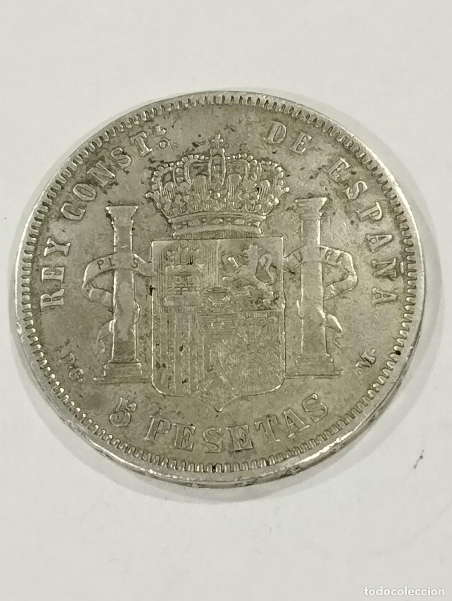Monedas de Espa&ntilde;a: MONEDA CINCO PESETAS PLATA ALFONSO XIII PGM 1890. ESTRELLAS 18 - 90 POCO VISIBLES.