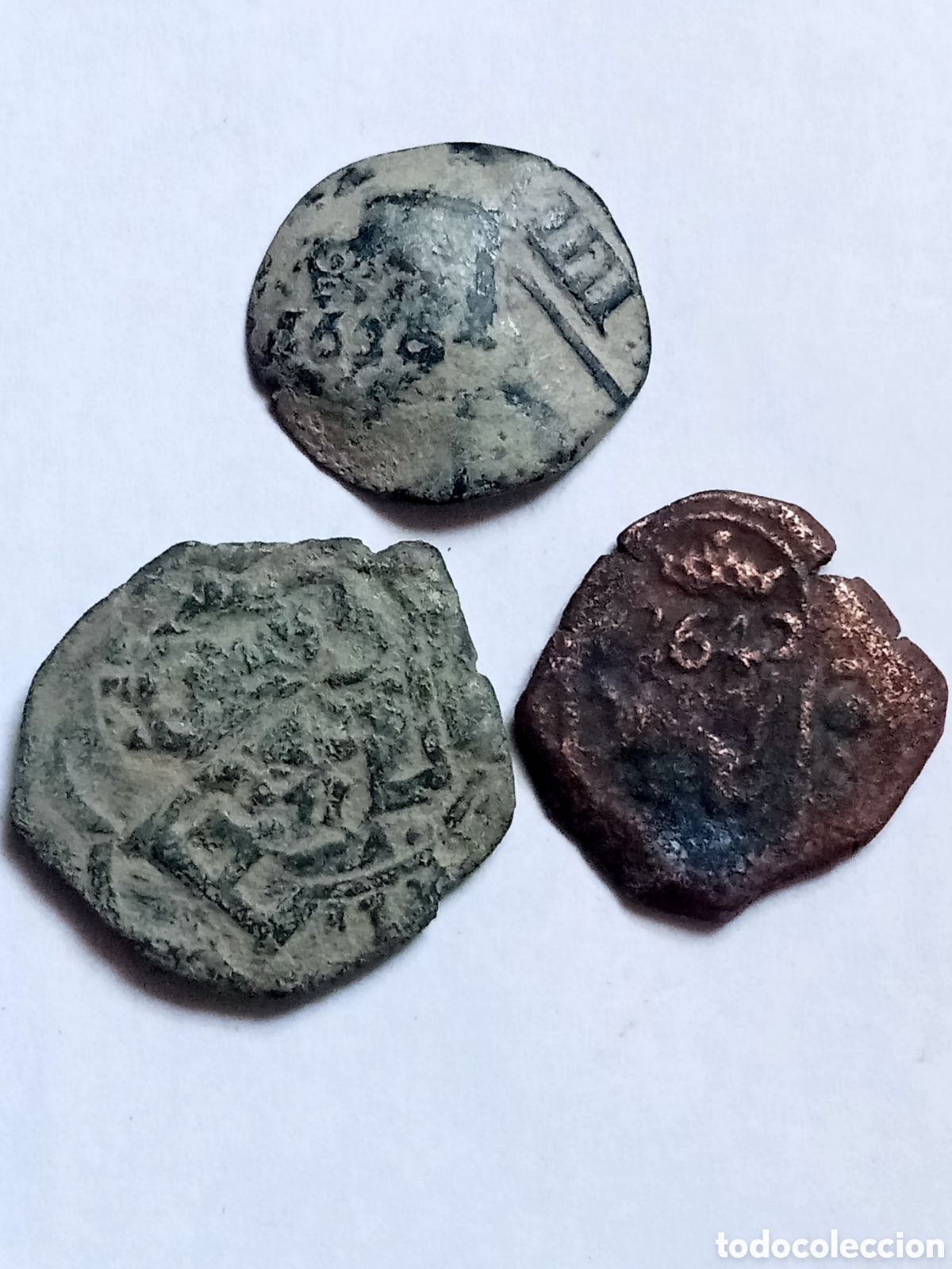 Monedas de Espa&ntilde;a: FELIPE IV - SIGLO XVII - 3 MONEDAS- VIII MARAVEDIES