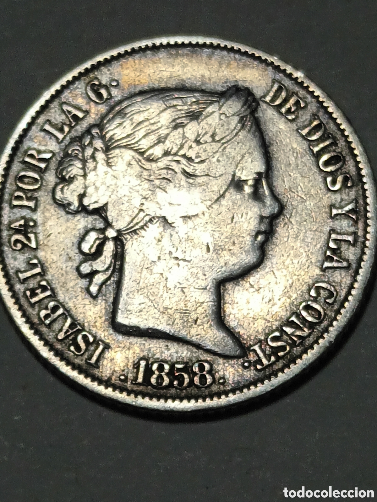 Coins of Spain: MONEDA DE 4 REALES DE PLATA 900 MIL&Eacute;SIMAS ISABEL II A&Ntilde;O 1858