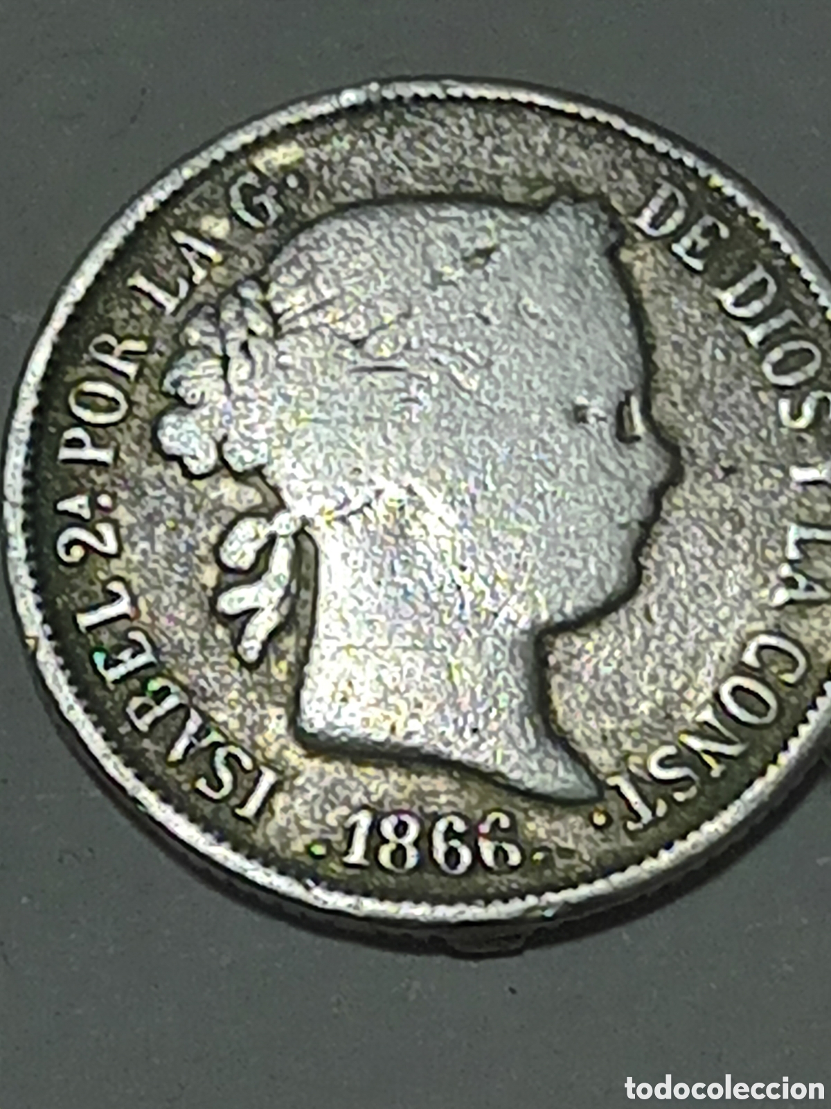 Coins of Spain: MONEDA DE PLATA ISABEL II 40 C&Eacute;NTIMOS DE ESCUDO A&Ntilde;O 1866