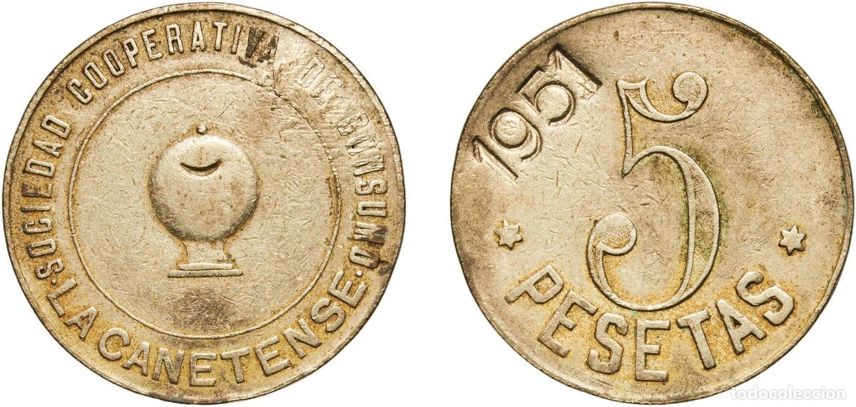 Monedas de Espa&ntilde;a: Spain Canet de Mar, Municipality of Principality of Catalonia Spanish States ND (1951) 5 Pesetas