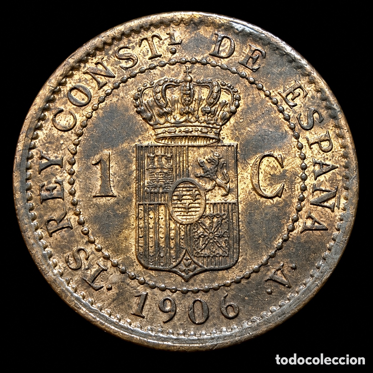 Monedas de Espa&ntilde;a: 1 c&eacute;ntimo Alfonso XIII. 1906. SC - Foto 3