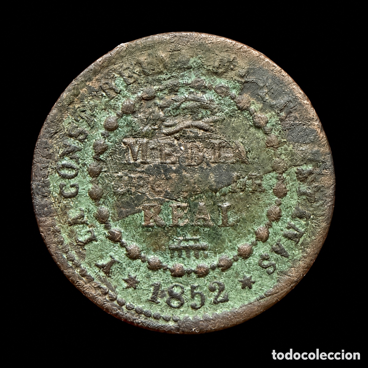Monedas de Espa&ntilde;a: 1/2 D&eacute;cima de Real. Isabel II. 1852 - Foto 2